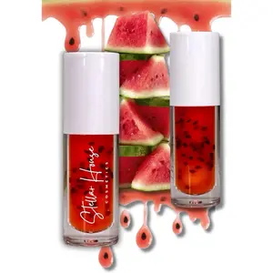 Watermelon Lip Oil - “Lunar Melon” - Moisturizing- Coconut Oil - fruity flavor scented
