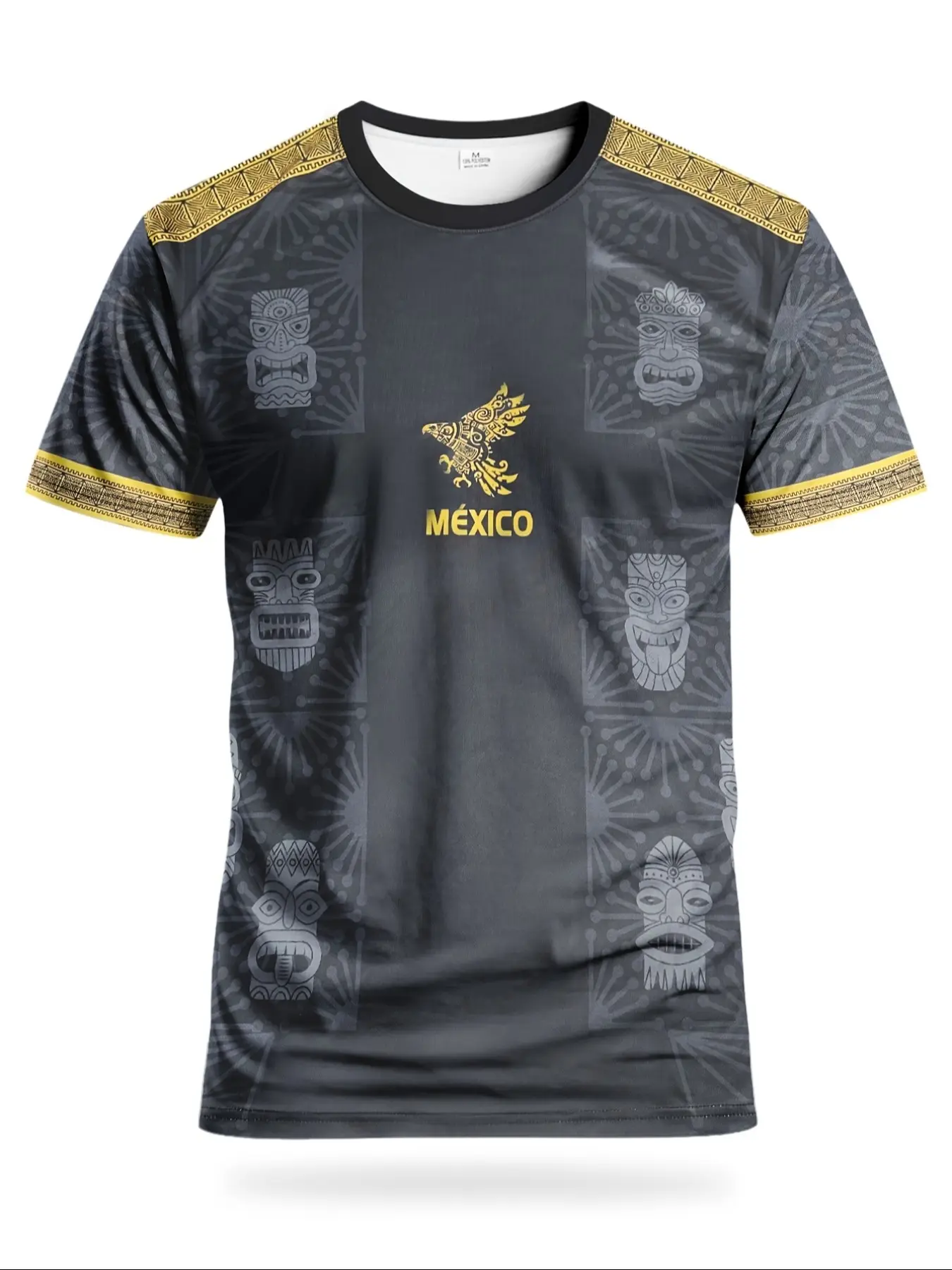 Men's Football Jersey Mexico Round Neck Comfortable Sports Shirt, Sports Style Jersey, Ethnic Pattern, Long Fitted, All Seasons, Outdoor Training, Casual Wear, Soccer Training Jersey