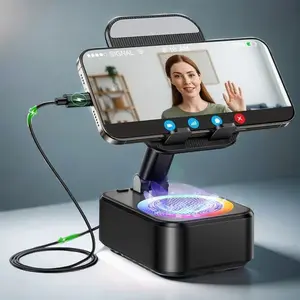 Multifunctional Wireless Audio-Sensing Bluetooth Speaker, 5-in-1 Phone Stand with Emergency Charger, Compatible with Tablet, iPhone & Android (Bluetooth 5.3), 1500mAh Battery, Frequency Response 100Hz–20kHz, New Smart to Keep Your Space Organized