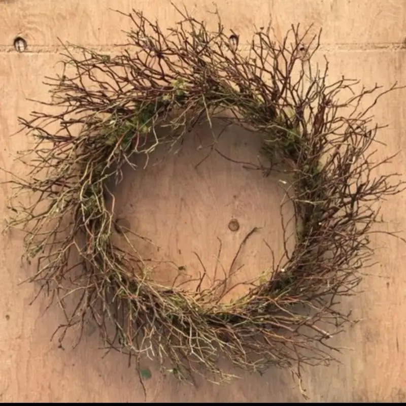 Organic Wreath Natural Twig Wreath Wood Tone Wreath Handmade 18 Inches Diameter Durable Multi-Season Decoration
