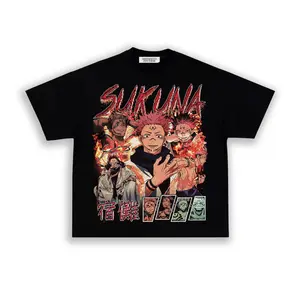 Sukuna Style Anime T Shirt, Cursed King Manga Graphic Tee, Dark Anime Streetwear