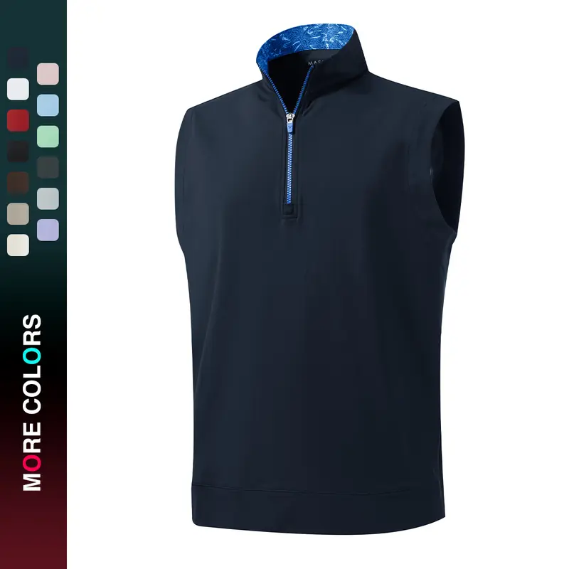 MAELREG Men's Golf Vest Dry Fit  Moisture Wicking Performance Sports Sleeveless Mens Lightweight Vest Pullover Quarter Zip