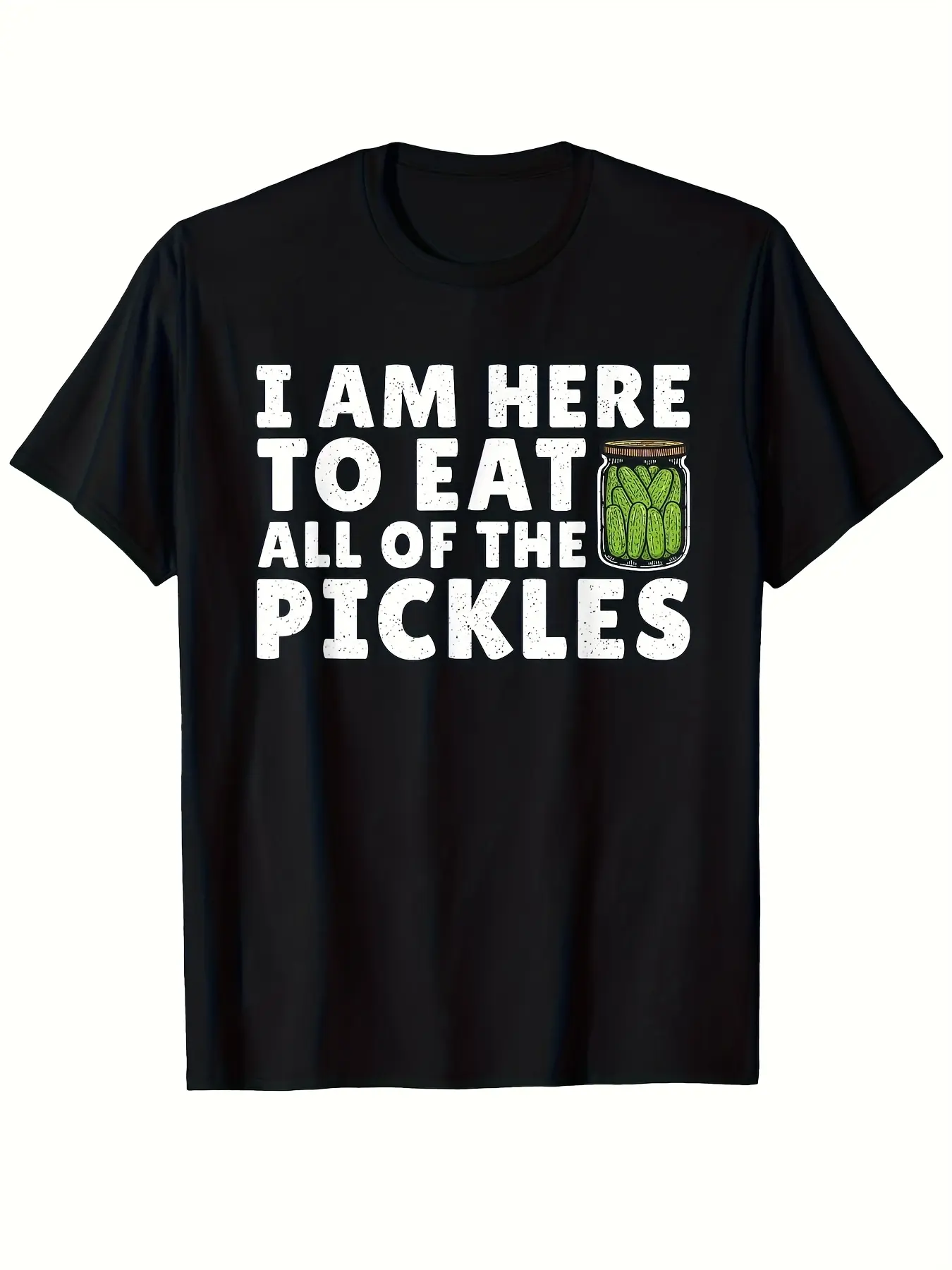 Fun I'll eat all the pickles _printed t-shirt for unisex soft cotton short sleeve t shirt, vintage graphic casual tee for men women teens, perfect birthday holiday gift for camping travel gym daily street  wear