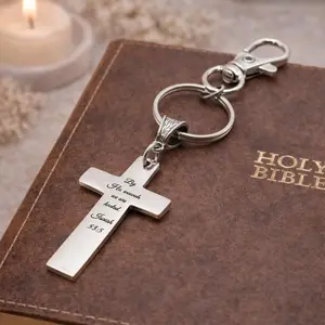 By His Wounds We Are Healed Isaiah 53 5 Cross Keychain Christian Scripture Faith Gift