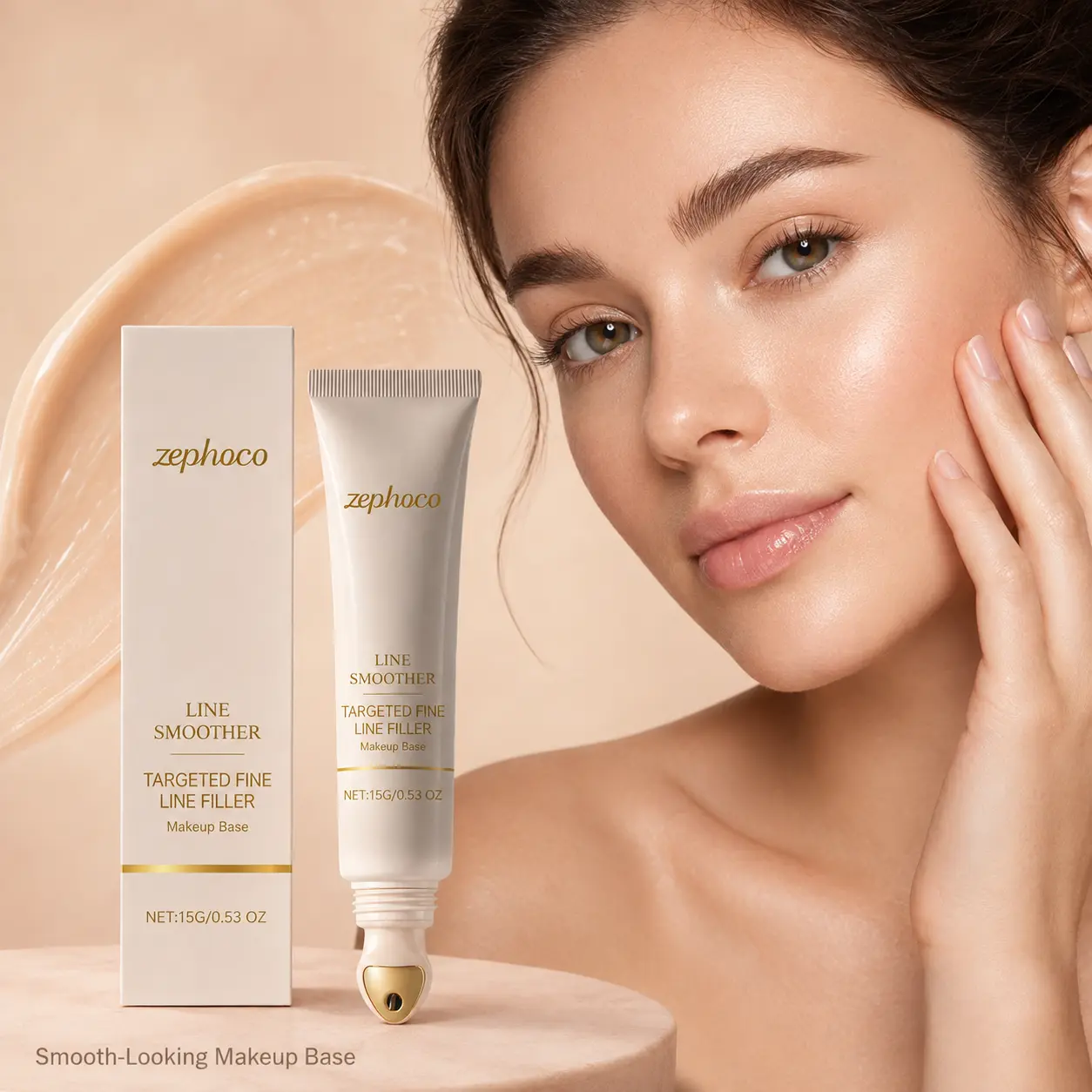 Smoothing Face Primer for Fine Lines & Pores, Lightweight Soft-Focus Makeup Base with Precision Applicator, Blurring Cream Primer for Under Eyes & Detail Areas, 15g