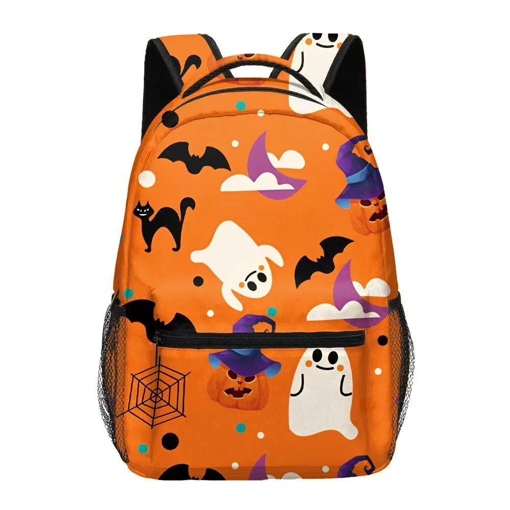New Cute Halloween Cartoon Doodle Print Backpack for Primary and Middle School Students