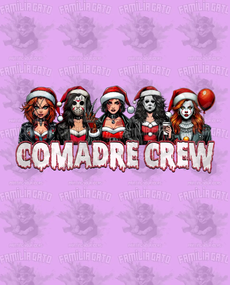 Comadre Crew #1 DTF Transfer, Unisex All Ages Customizable Design, Durability Feature, Hot Peel Specialty DIY Supply for Toys & Hobbies DIY Projects