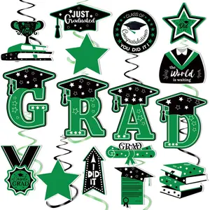 16 Set 2026 Graduation Hanging Swirls, Graduation Streamers Party Decorations, Graduation Green Hanging Decorations, 2026 Graduation Party Decorations, Class of 2026 Graduation Party Supplier