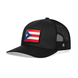 Puerto Rico Flag Trucker Hat  |  Black PR Snapback