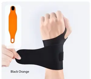 2 Pack Compact Sports Wristband Black Orange with Three-Layer Fabric Design Excellent Breathability for Outdoor Sports Left Right Compatible ankle wrap soft protective sleeve