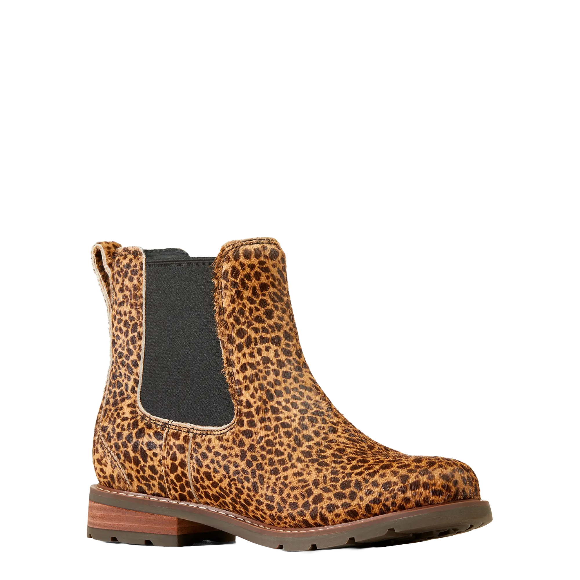 Ariat Ladies Wexford Chelsea Round Toe Cheetah Hair On Boots