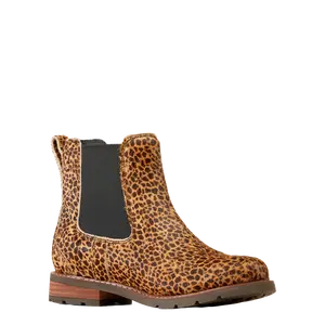 Ariat Ladies Wexford Chelsea Round Toe Cheetah Hair On Boots