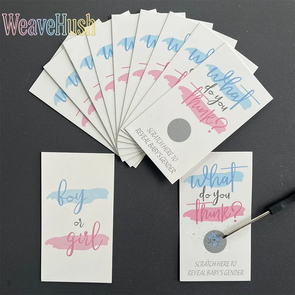 Premium Gender Reveal Scratch Off Cards, Baby Sex Revealing Game Props, Fun Party Scratch Card Supplies for Gender Reveal Celebration, Baby Shower Decor, Boy or Girl Announcement Party Favors for Family Friends Gathering Decorations
