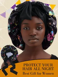 Y2K Sleep Cap with Bow Tie, Adjustable Elastic Fit, Comfortable Sleeping Headwear, Perfect for Bathroom & Shower, Lightweight Stretch Nightcap, Elastic Hair Bonnet