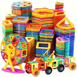 40/65pcs Magnetic Building Blocks DIY Toy Set, Car and Ferris Wheel Design Learning Toys for Boys Girls, Creative Construction Birthday Gift, STEM Magnetic Blocks, Magnetic Tiles Set