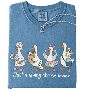 Just A String Cheese Mama Era Mama Comfort Colors Shirt, Mother's Day Gift, Trendy Motherhood Graphic Tee, Funny Silly Goose Mom T-Shirt