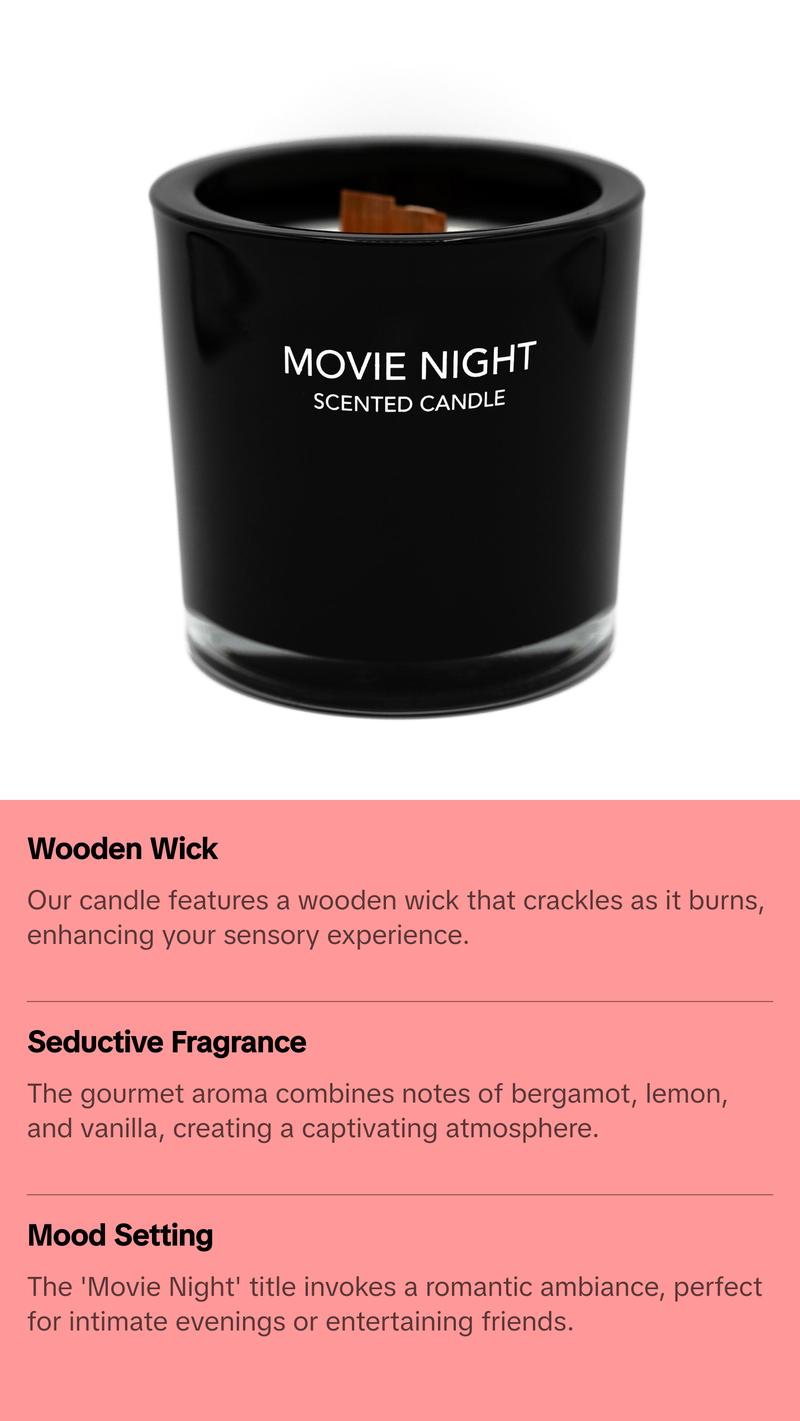 Fragrance One MOVIE NIGHT - Scented Candle by Jeremy Fragrance (10.5oz)