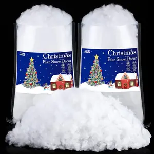 Christmas Fake Snow Decor Cotton Fake Snow Xmas Fake Snow Decor Christmas Cotton Like Snow Blanket Fluffy Snow Fiber for Decorating Art and Craft, Christmas Decoration (2)