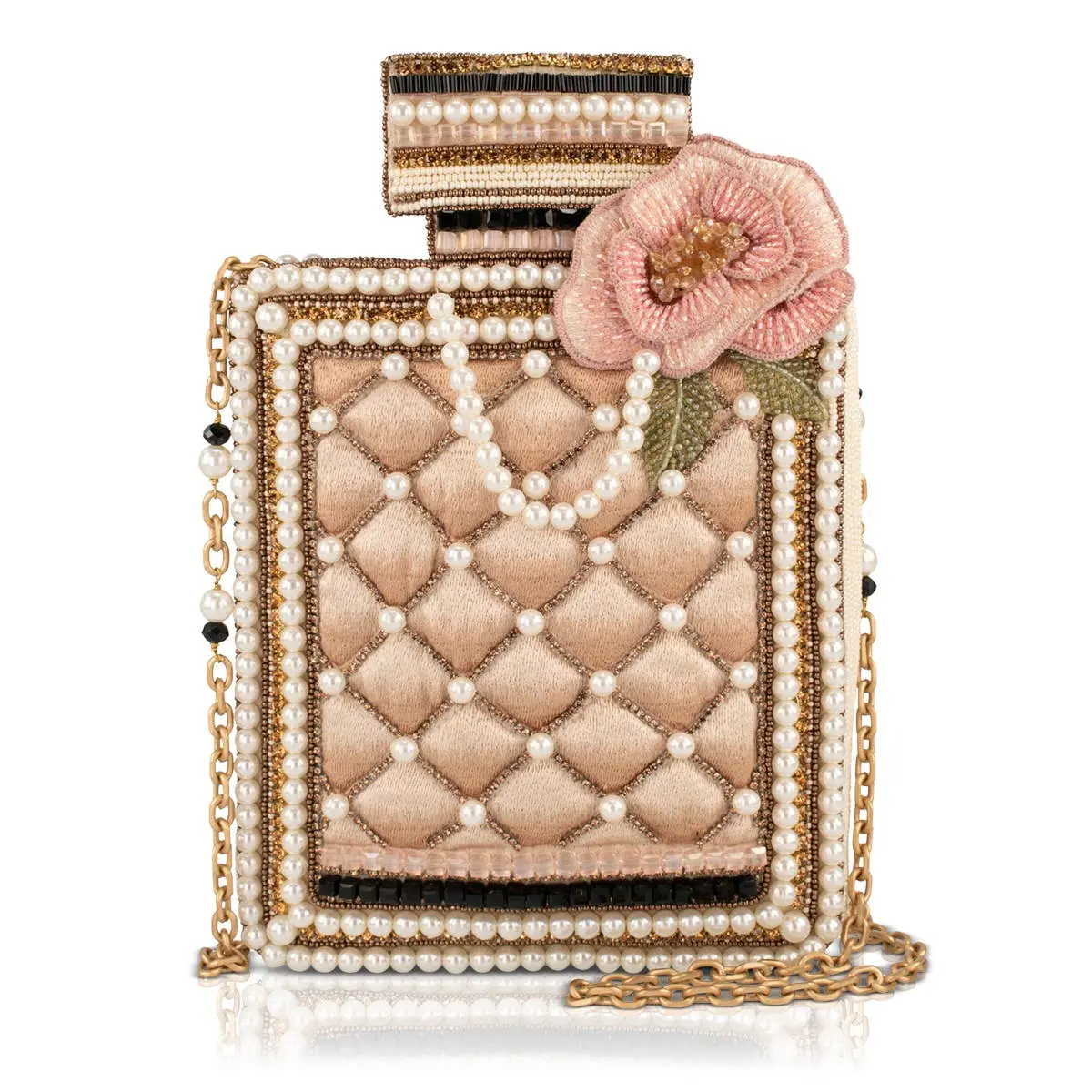 Women's Crossbody & Shoulder Bag, Romantic Pearl Essence Perfume Purse with Perfume Bottle Storage