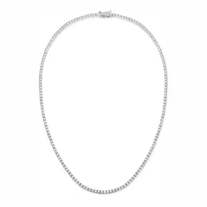 GEMSME 3.0mm Round Cubic Zirconia Classic Tennis Necklace For Women 16-24 Inches