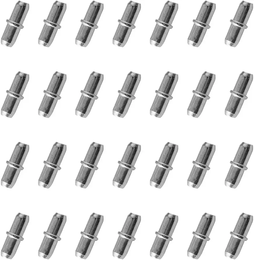 50 count Metal Nickel Support Pegs, Shelf Holder Support Pins, Shelf Holder Pins, Bookshelf Pegs for Bookshelf Kitchen Closet and Furniture()