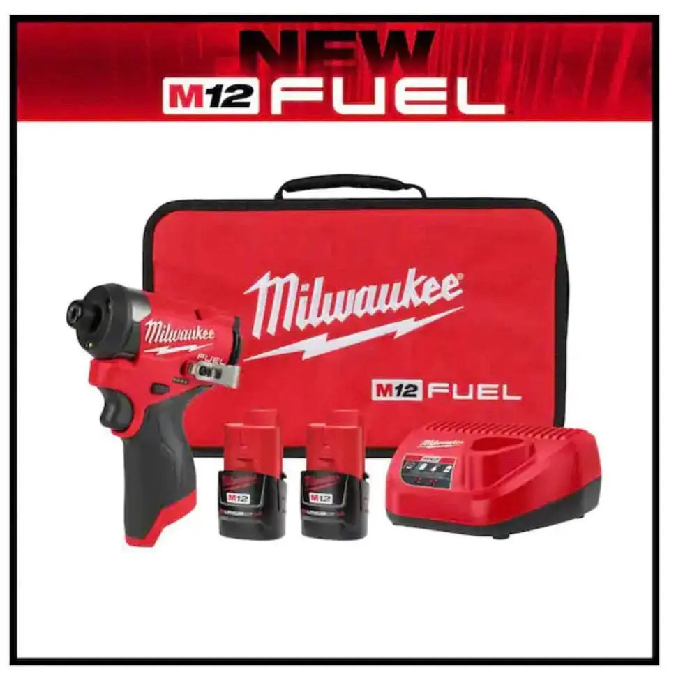 Milwaukee M12 FUEL 1/4 Hex Impact Driver Kit (3453-22) Diy Power Tools Milwaukee M12 FUEL 1/4 Hex Impact Driver Kit (3453-22) Diy Power Tools