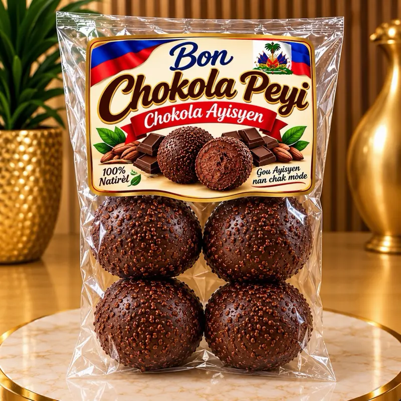 Traditional Cocoa Balls, Rich Cocoa Flavor. Haitian Chocolate balls for hot Chocolate 4(Balls)
