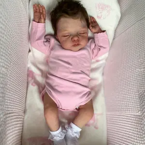 GUESSBELLY Cloth Body Vinyl Limbs 48 CM 3D-Paint With Visible Veins Asleep Reborn Baby Doll Toy Lifelike Collectable Humanoid Doll Handmade Fashion Birthday Gift