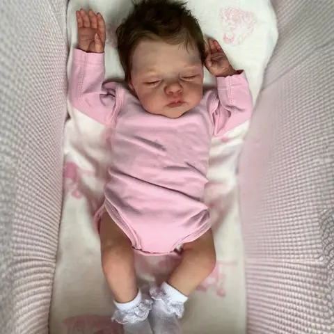 GUESSBELLY Cloth Body Vinyl Limbs 48 CM 3D-Paint With Visible Veins Asleep Reborn Baby Doll Toy Lifelike Collectable Humanoid Doll Handmade Fashion Birthday Gift