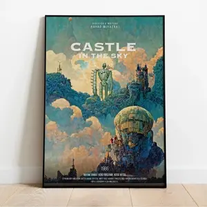 Castle in the Sky Poster - Hayao Miyazaki Movie Poster - Castle in the Sky Decor - Movie Home Decor - Miyazaki Digital Print - Gift U47