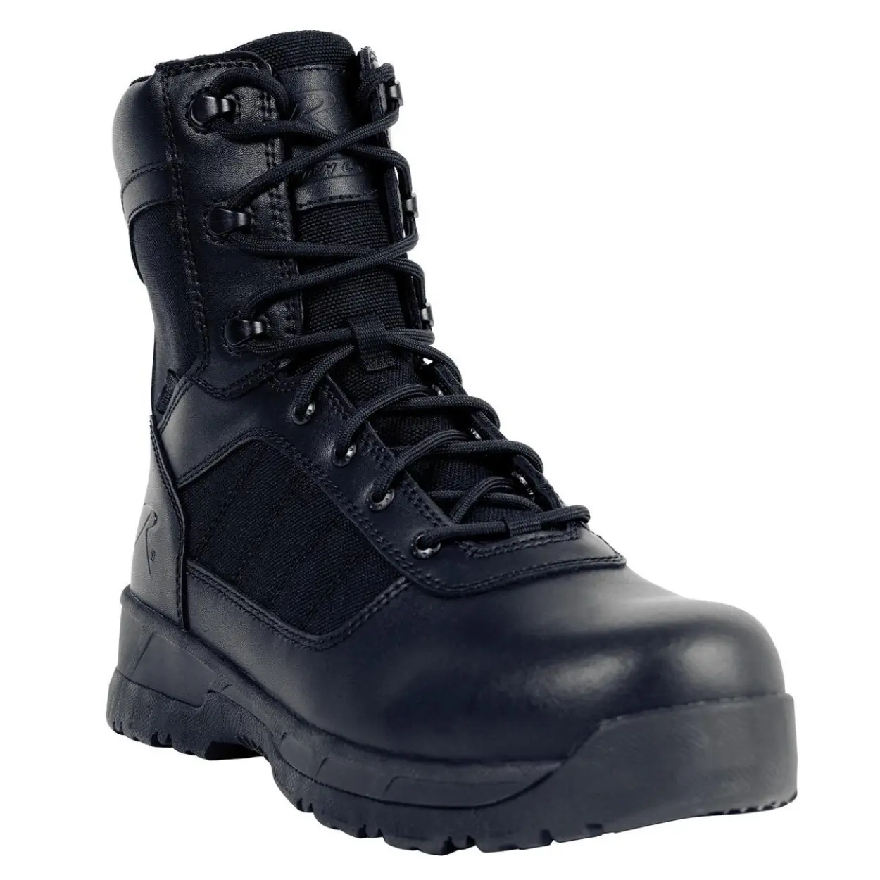 Rothco Guardian 8 Inch Tactical Boots Black - Men's Work Boot with YKK Side Zipper & Waterproof Design - Worker Boot Closed Leather Footwear