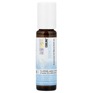 Aura Cacia Essential Oil Blend Roll-On, Cooling, Peppermint, 0.31 fl oz (9.2 ml)