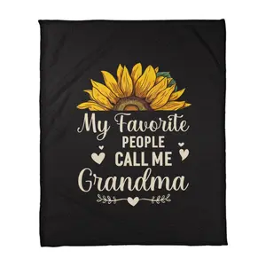 Coral Fleece Fuzzy Fabric Blanket - For Grandmas, Gift for Those Called Grandma by Loved Ones, Fuzzy Fabric Blankets