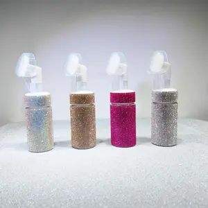 Luxury Diamond Embellished Mousse Bubble Dispenser Bottle Empty, High-End Cosmetic Container, Perfect for Beauty Products Storage