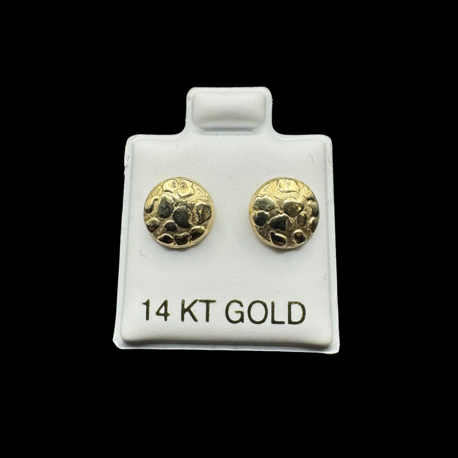 14K ROUND NUGGET EARINGS 7.9MM