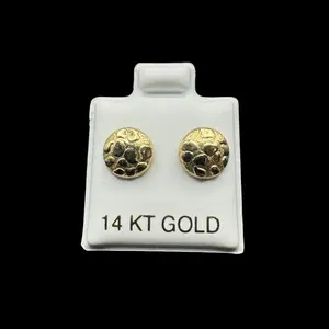14K ROUND NUGGET EARINGS 7.9MM