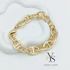 Yordy Striking Gold Link Handle 14k Gold Plated High Quality 6.25 Inches Long 8mm Wide Elegant Versatile Use