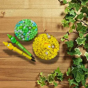 Reusable Picky  Pad with fidget pen- Eco-Friendly Remeltable PickyPad with Diverse Beads for Anxiety Relief & Skin Picking - Non-Toxic, Handmade, Safe for Daily Use - Thoughtful Gift for Self-Care