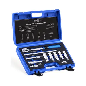 Orion Motor Tech 10pc 3/8 inch Drive Spark Plug Socket Set with 72 Tooth Click Torque Wrench, Magnetic Swivel Sockets, Universal Joint & Extension Bar, Cr-V Steel Magnetic Spark Plug Socket, fathersdaygift