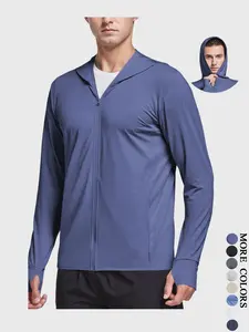 Men's Premium Sun Protection Hooded Jacket | Full Zip Up Lightweight Breathable Quick Dry 4-Way Stretch UPF 50+ Outdoor Hiking Fishing Coat#SummerVibes