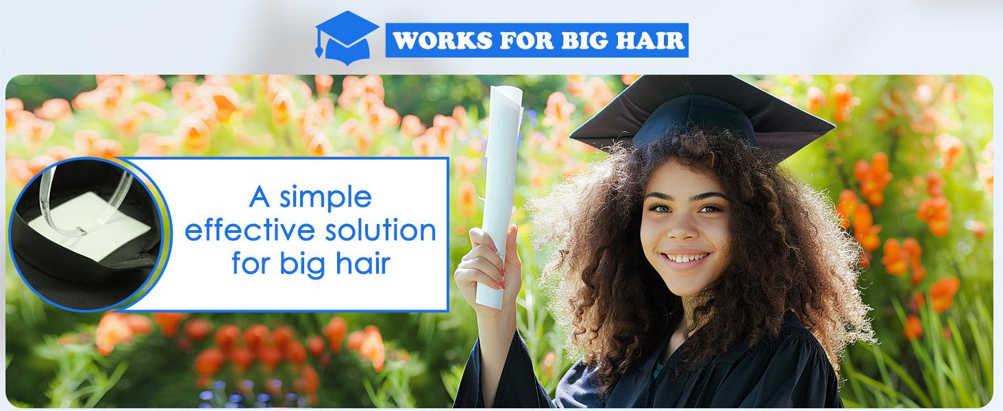 2 Pack Graduation Cap Headband, Firm Anti-fall Hair Band Curly Hair for Graduation Cap, Graduation Gifts Hat Accessories for Graduates, Students, Women