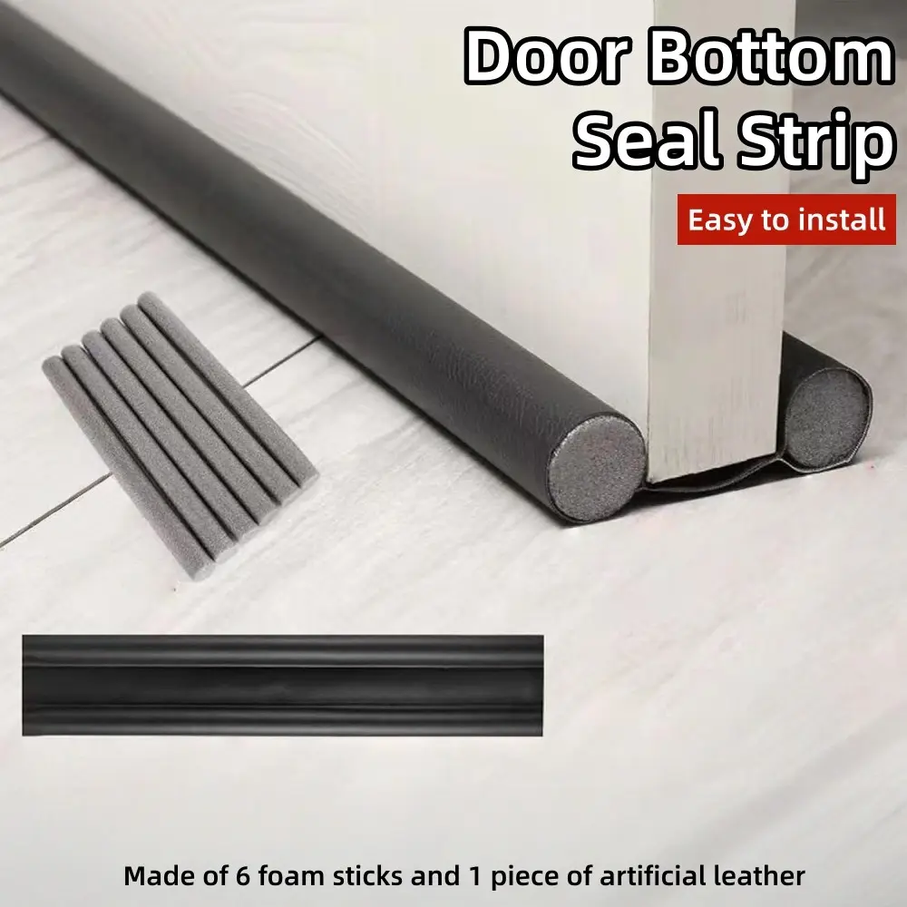 9.6cm X 0.9m 1PC Door Bottom Seal Strip, Easy To Install,Washable Repeatedly, Soundproof, Suitable For Indoor Use, Door Draft Stopper, Door Stoppers For Bottom Of Door, Under Door Seal