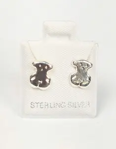 Cute Bear Silver Stud Earrings (9.5mm) - 925 Sterling Silver