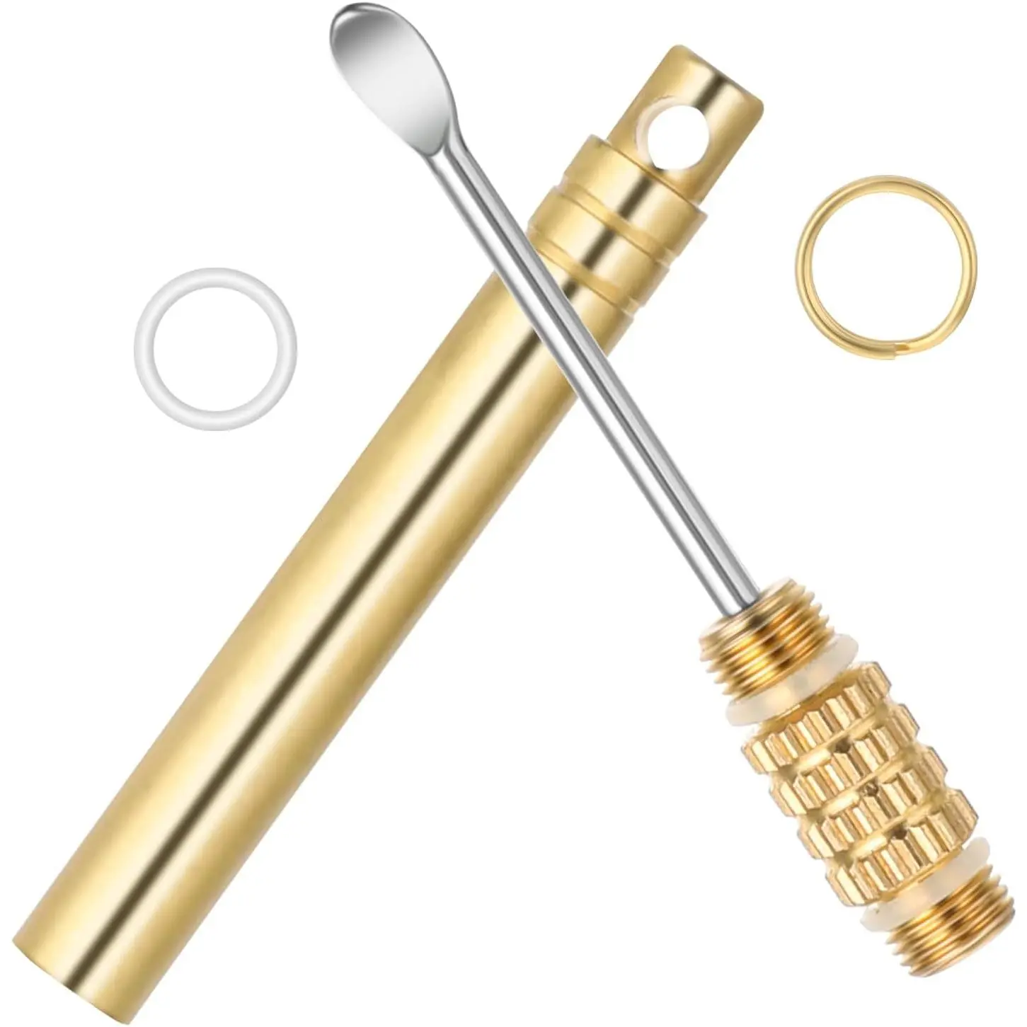 Copper Earwax Removal Tool - Portable Manual Ear Scraper, Foldable Type with Key Ring for Gentle Efficient Ear Cleaning (Wax Manual Earwax Removal Tools)
