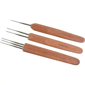3 Pcs/Set Dreadlock Crochet Hook for Hair, Dreadlock Needle Tool for Braid Craft,Dread Locks Crochet Needles 0.5mm (1 Hook, 2 Hooks,3 Hooks)