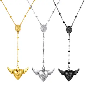 OIDEA Openable Memorial Keepsake Necklace: Y-Shaped Stainless Steel Openable Heart Pendant with Spoon Jewelry for Remembering Loved Ones and Long-Distance Relationships