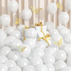 Pearl White Balloons 5 Inch, 100 Pcs Small Pearl Balloon Cream Clear White Latex Balloons For Arch, White Helium Mini Balloons For Women White Birthday Wedding Baby Shower Anniversary Party Decoration