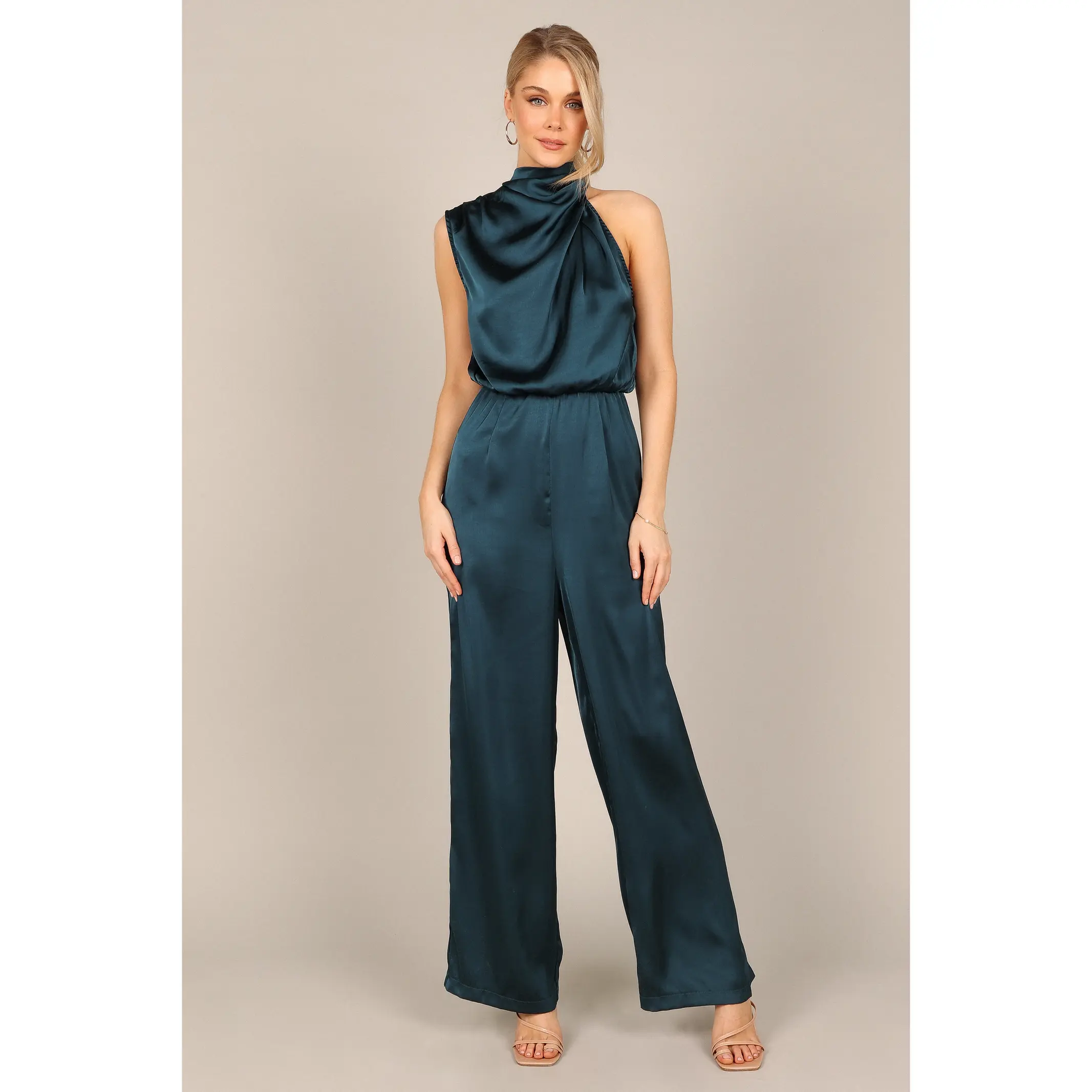 Savannah One Shoulder Jumpsuit - Teal