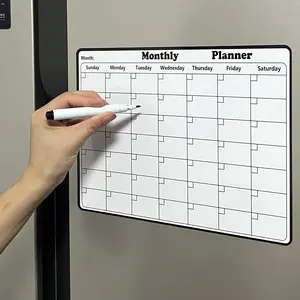 1pc, Dry Erase Fridge Magnetic Calendar, White Board Magnetic Calendar For Refrigerator, Magnetic Calendar, Fridge Calendar, Magnetic Dry Erase Calendar, Kitchen Decor, Monthly Planner For Refrigerator Planners, Refrigerator Accessories