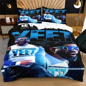 Match character printed pattern soft and durable duvet set, including 1 duvet cover and 1 or 2 pillowcases, without a core or pillow, suitable for children or adults as gifts, Fashionable look, modern style bedroom bed decoration